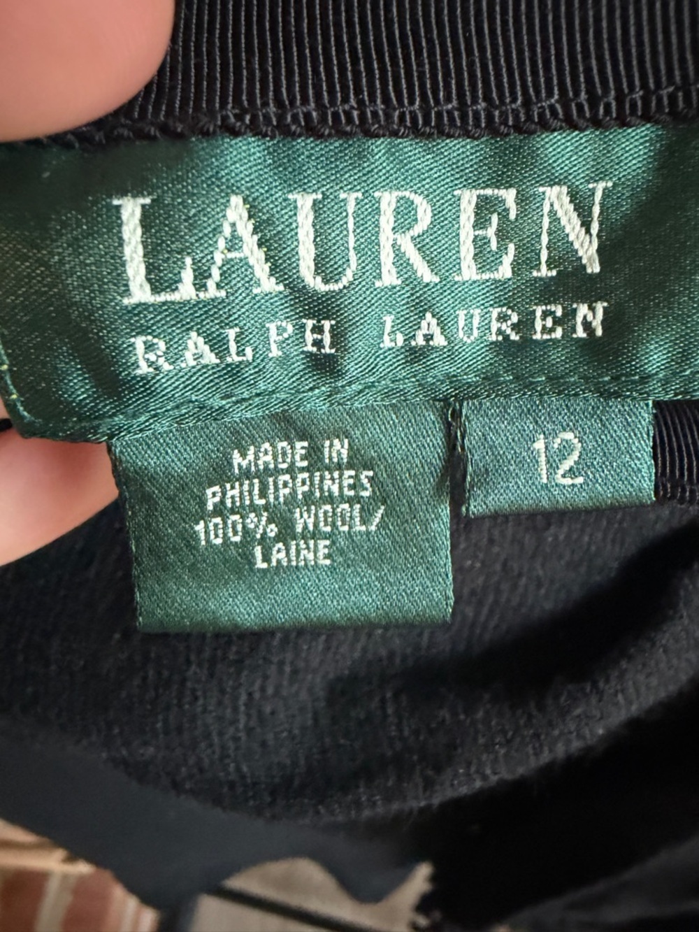 Lauren Ralph Lauren Black Fringe Maxi Wrap Skirt 100% Wool - Picture 5 of 5